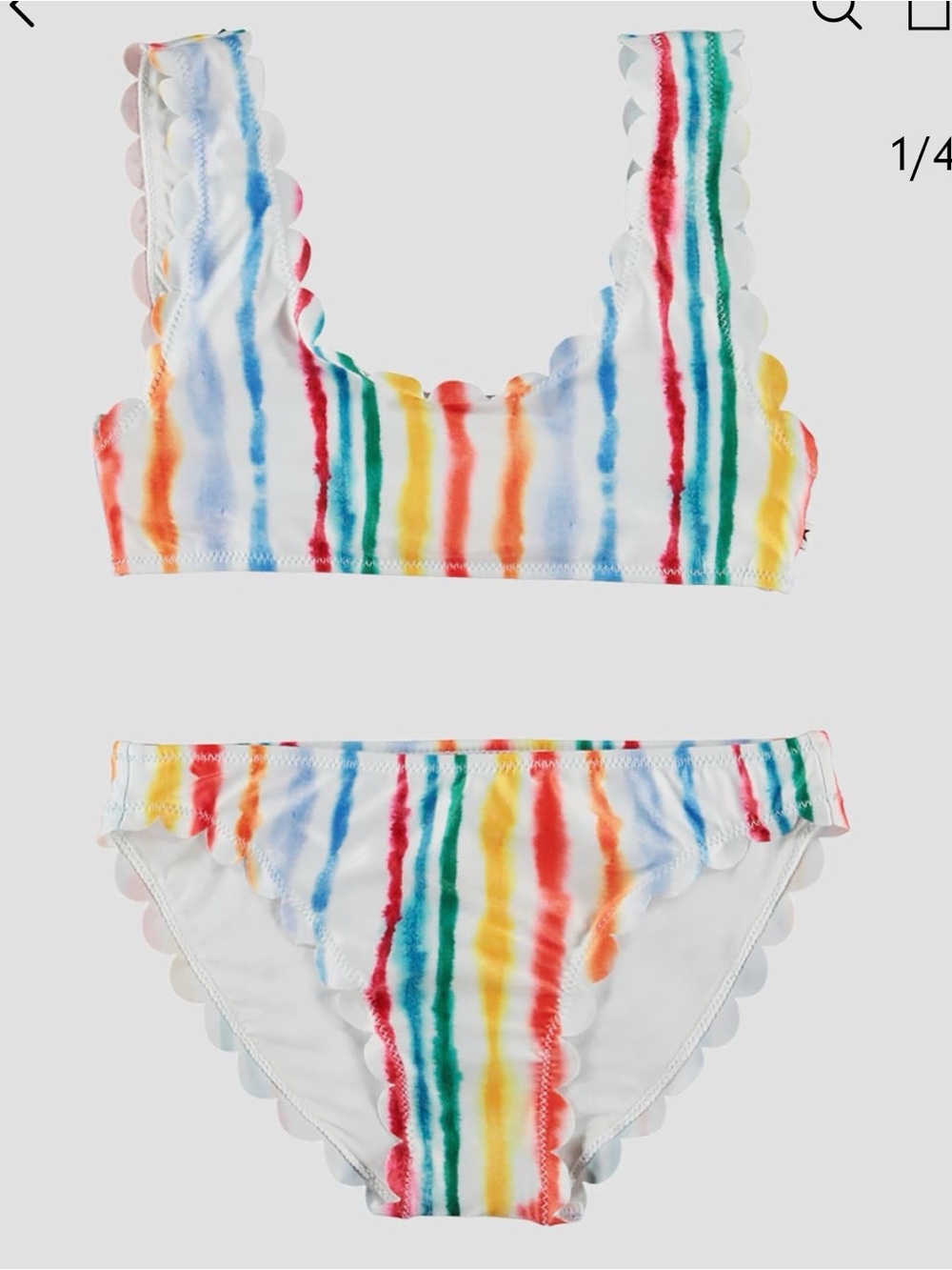 Molo Girl's Nolina Scallop-Trim Bikini never worn excellent condition size 13/14